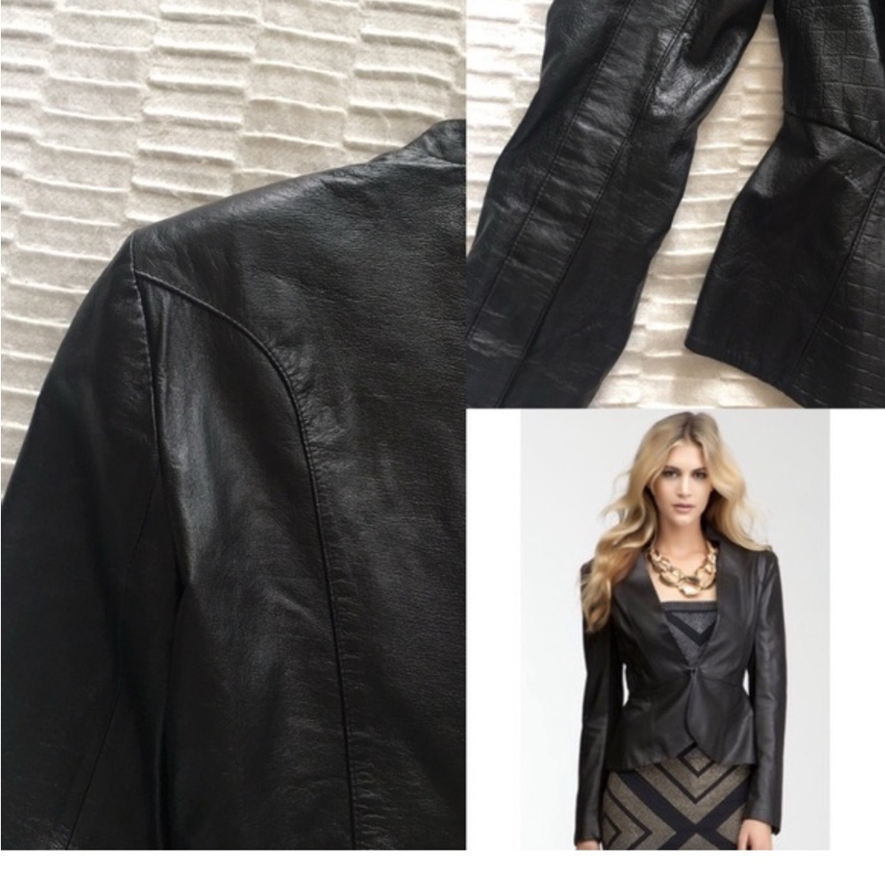Bebe Black Textured Leather Jacket